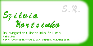 szilvia mortsinko business card